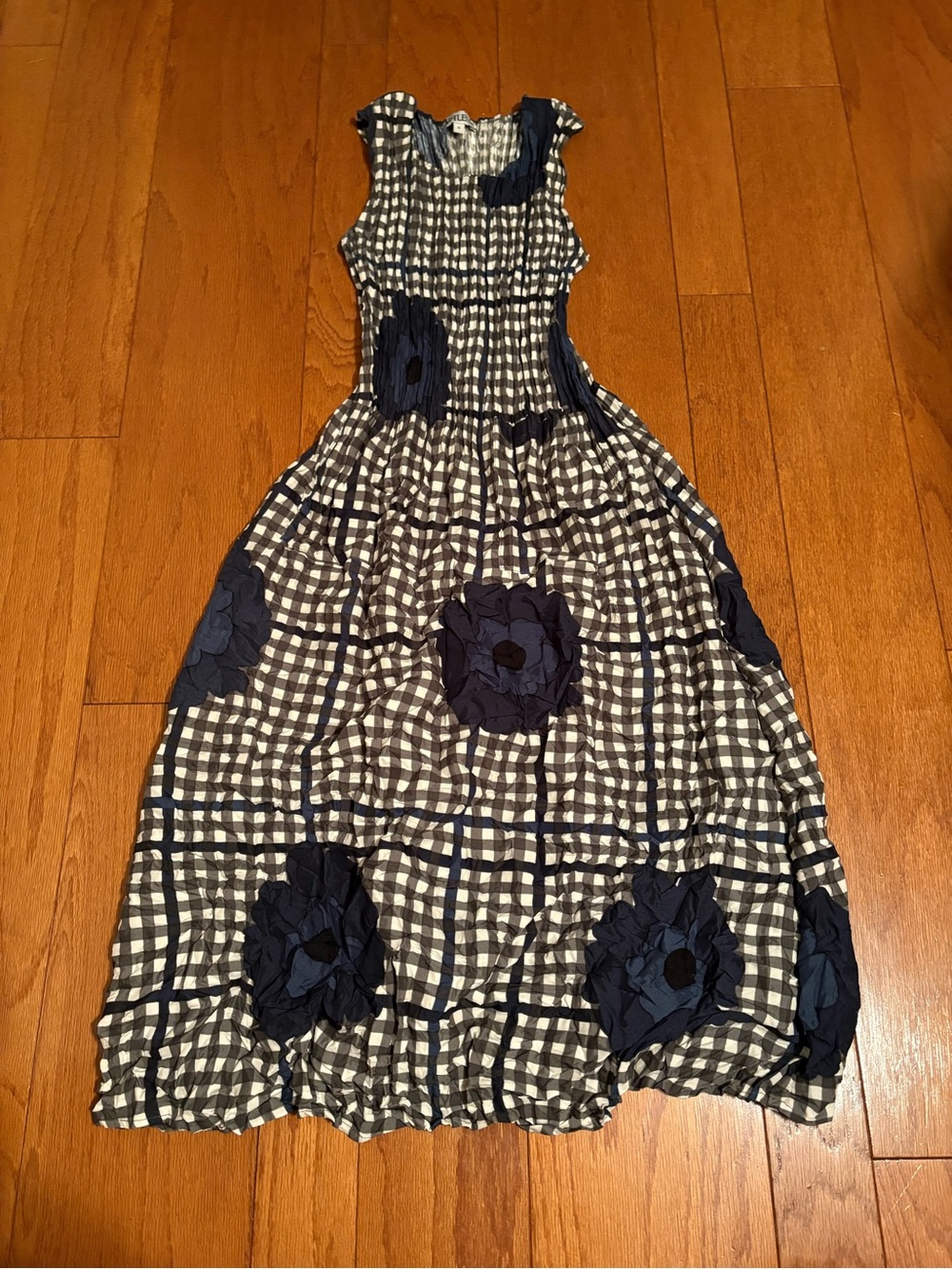 Alquema Smash Pocket Mini Dress - Indigo Flower Spot Check Size Size 0 (xs/s)